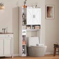 Over The Toilet Storage Cabinet, 31”W Bathroom Organizer with Double Doors, A...