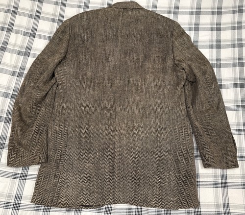 Vintage Polo By Ralph Lauren Sports Coat Mens 42 L Brown Black Silk Flax Blazer - Picture 2 of 24