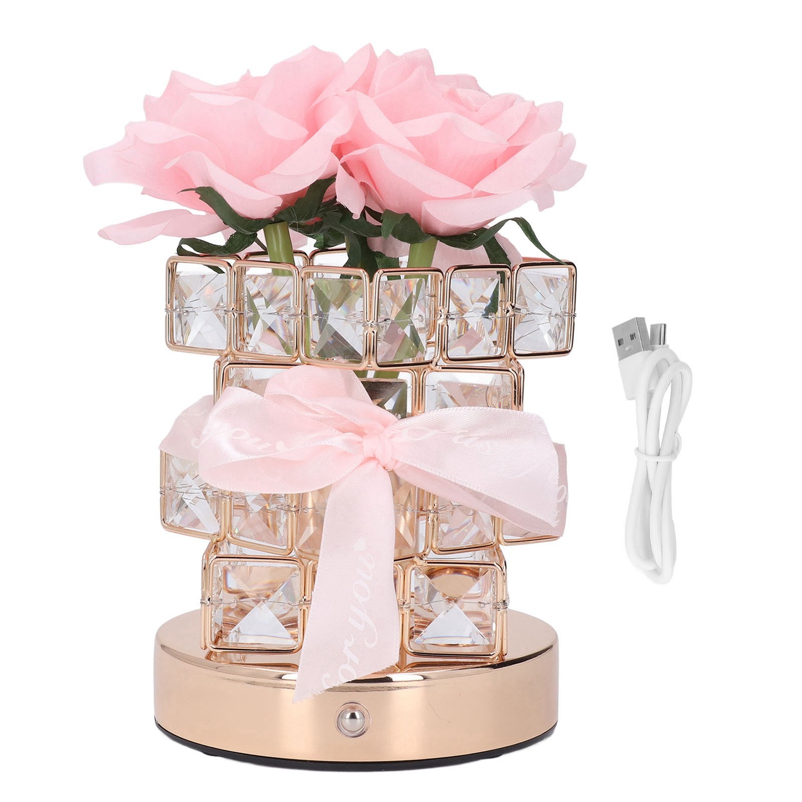 Rechargeable Rose Light Dimmable Touch Lamp For Bedroom Easy To Use