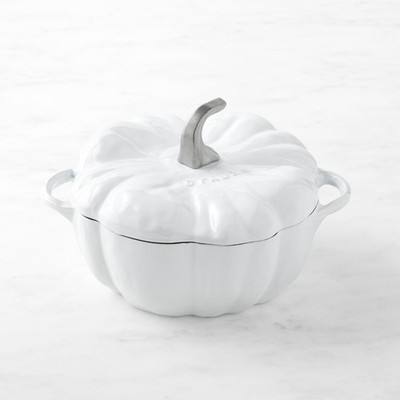 Staub Enameled Cast Iron Pumpkin Cocotte, 3.5-Qt. White