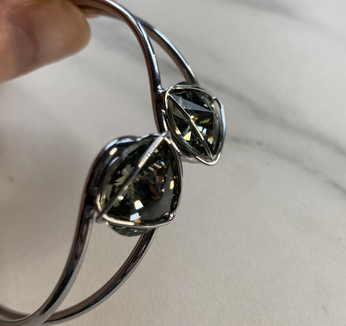 Solid Bracelet Cuff Made With Swarovski Crystal S… - image 7