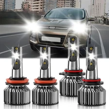 For Ford Escape 2013-2021 4Pcs LED Headlight High/Low Beam Light Kit Bulb 6500K