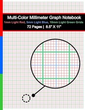 Multi-Color Millimeter Graph Paper Notebook: 72 Pages 8.5" x 11" 1mm Light R
