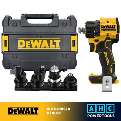 Dewalt DCD803NT-XJ 18V XR bürstenloser Mehrkopf-Bohrschrauber Gehäuse & 4 x Köpfe