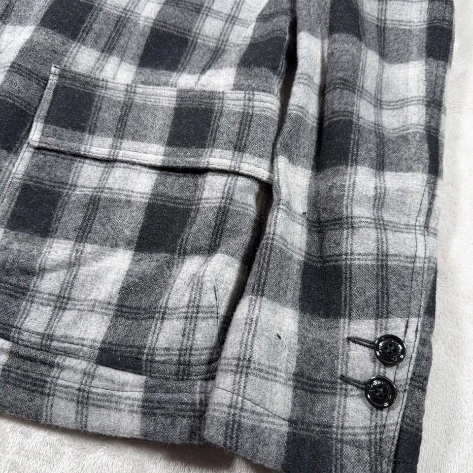 Woolrich John Rich & Bros Men's Wool Heavy Shirt Jacket Plaid Officer Rare - Image 2 of 4