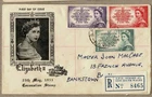 Australia 1953 Art Craft QEII Coronation Set FDC Registered Cover Date on Top