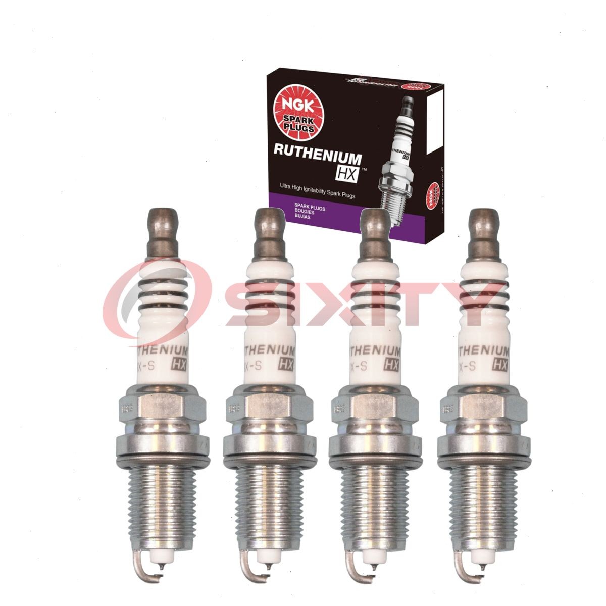 4 pcs NGK Ruthenium HX Spark Plugs for 1999-2002 Mercedes-Benz C230 2.3L L4 qn