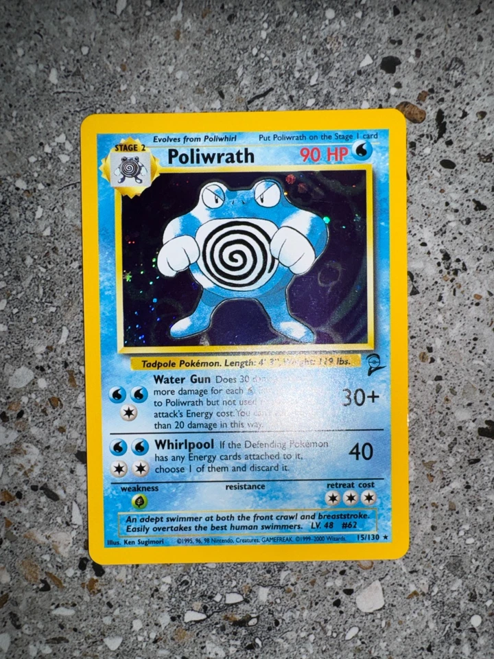 Pokemon TCG Cards Poliwrath 15/130 Base Set 2 Holo Rare NM-M - Image 4 of 4