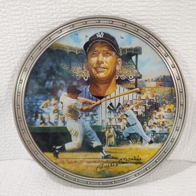 The Bronx Bomber Mickey Mantle Collector Glass Plate #1 by Stephen Gardner