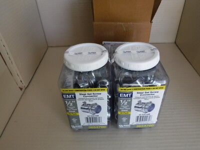 (Lot Of 100)  Sigma Pro Connex 02-53516M 1/2'' Steel Set Connectors Conduit