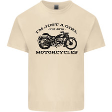 A Girl Who Loves Motorcycles Biker Mens Cotton T-Shirt Tee Top