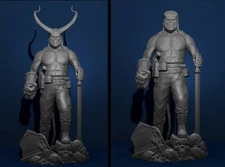 Hellboy Marvel Model Action Figures Miniature Assembly File STL for 3D Printer 