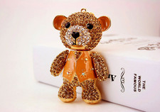 Rhinestone Teddy Bear Keychain  Cute Teddy Bear Keyholder  Jeweled Keychain