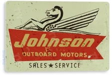 TIN SIGN Johnson Sea Horse Outboard Motors Sign Retro Boat Motor Engine C630