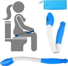Foldable Toilet Aids for Wiping,  15.7" Long Reach Comfort Butt Wiper with PV Ca