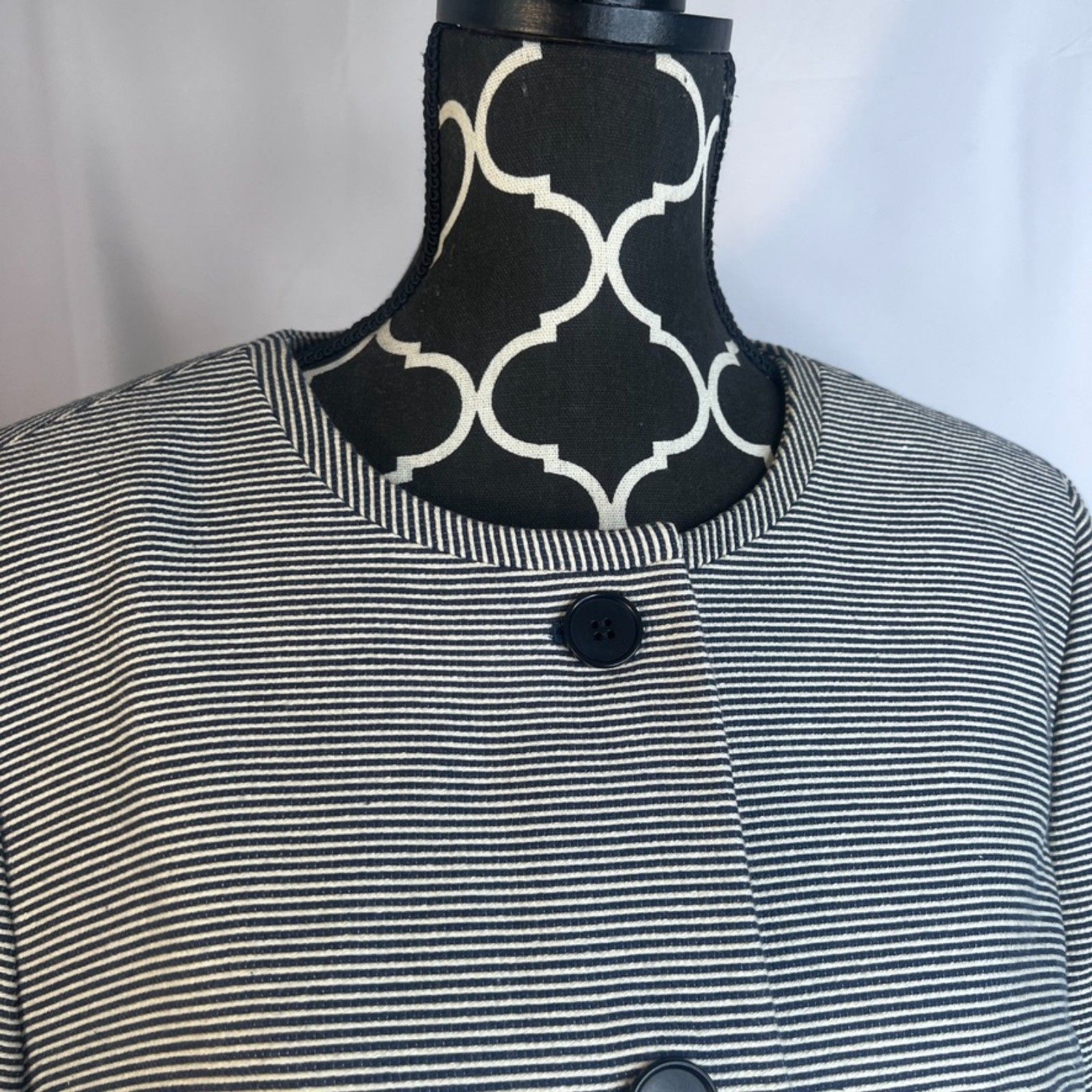 Talbots Striped Single Breasted 4 Button Cotton B… - image 3