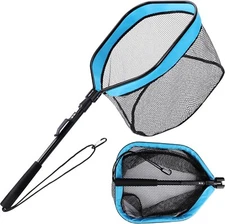FLISSA Floating Fishing Net Durable Landing Net Nylon Aluminum Alloy Handle NEW