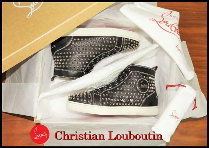 Christian Louboutin Leather Louis Spike High Top Sneakers Men's EU 41 From  Japan