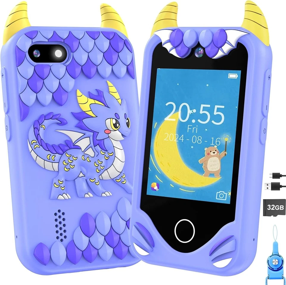 Kids Cell Phone Toy with Touchscreen, Dual Cameras, Learning, Music Player, Game - Image 2 of 4