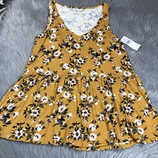 American Eagle Yellow Floral Spring Tank Top XS