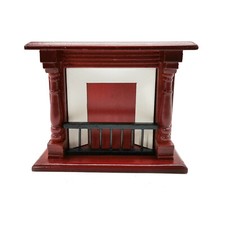 Casa delle bambole miniatura scala 1:12 camino in legno arredo camera