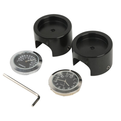 Orologio E Termometro Per Manubrio Moto - Quadrante Luminoso, Impermeabile - Per Manubri 7/8"-1" - Bianco Cromato - Foto 3