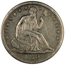 1870-S SEATED HALF DOLLAR ~ SOLID XF ~ ORIGINAL LOOK!