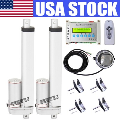 Complete Dual Axis Solar Tracking Track Sunlight Tracker Kit &8'' Linear Actuator