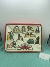 VINTAGE  SNOWFLAKE Village accessories 11 Pc Christmas Village