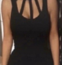 Size 12 Black Sleeveless Bodycon Dress 