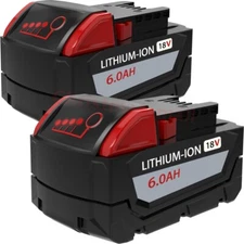 2PACK For Milwaukee M18 Lithium 6.0 AH Extended Capacity Battery 48-11-1860 18V