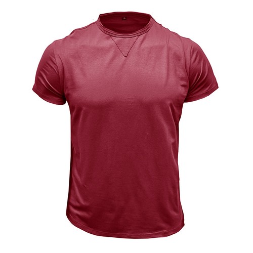 Men's Summer Solid Short Sleeve Crew Neck Top Sports Muscle Tees Casual T Shirt - Picture 11 of 46