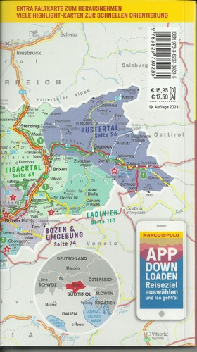 Reiseführer Marco Polo Südtirol Meran Seiser Alm Kalterer See Faltkarte 2023 Neu - Bild 2 von 2