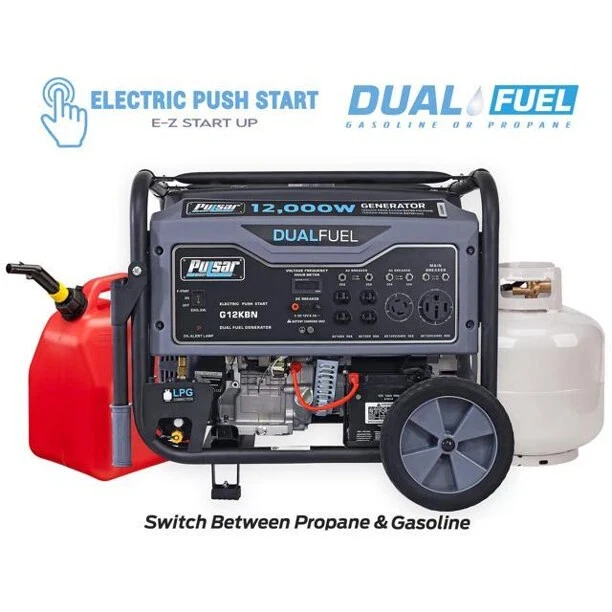 Pulsar 12,000-W Portable Hybrid Dual Fuel Gas Powered Electric Start Generator - Image 4 of 4