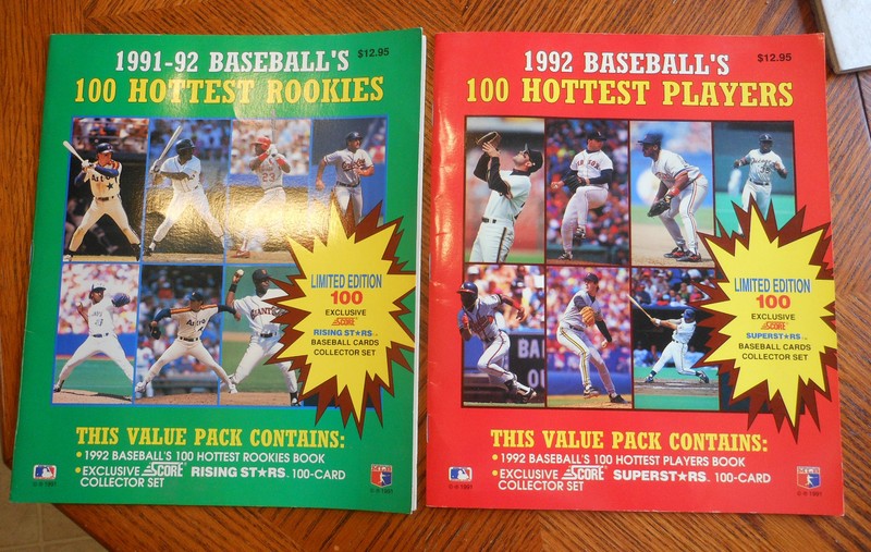 2 books 1992 BASEBALL'S 100 HOTTEST PLAYERS and HOTTEST ROOKIES BY SCORE 