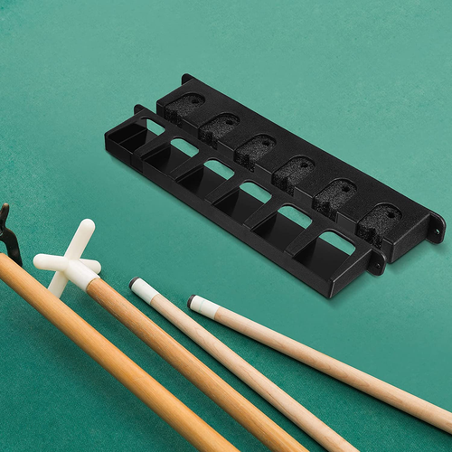 2 Pieces Pool Stick Holder Pool Cue Rack for 6 Cue Wall Mounted Table Stick, Bal - Picture 7 of 7