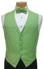 Men's Light Green Tuxedo Vest Tie Set Fullback Formal Wedding Mason Prom