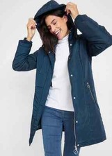 Freemans Padded Coat With Removable Hood In Dark Blue Plus Uk 22 (fs30)