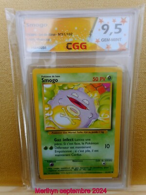 Pokemon Karte Smogo 51 / 102 Edition 1999 Wizard CGG Graded 9.5 Mint