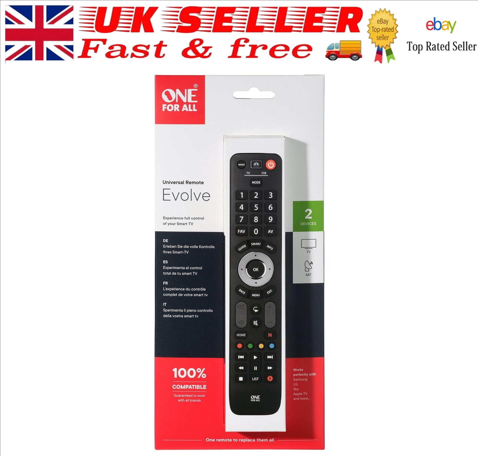 ONE FOR ALL EVOLVE 2-IN-1 REMOTE CONTROL
