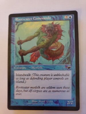 MTG Magic The Gathering Card Rootwater Commando Creature Merfolk Blue Nemesis 