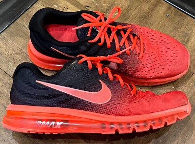 Nike Air Max 2017 Mens Bright Crimson Red Black Running Shoes Sneakers Size 