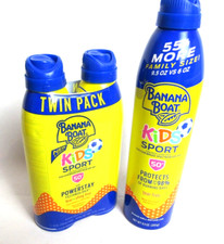 Banana Boat Kids Sport 50+ Powerstay Sunscreen x3 Two six oz. bottles One 9.5 oz