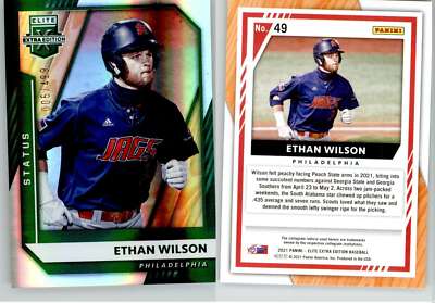Ethan Wilson 2021 Elite Extra Edition Status Green #49 /499 Phillies | eBay