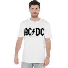 AC/DC Logo Raglan T-Shirt S-2XL, White