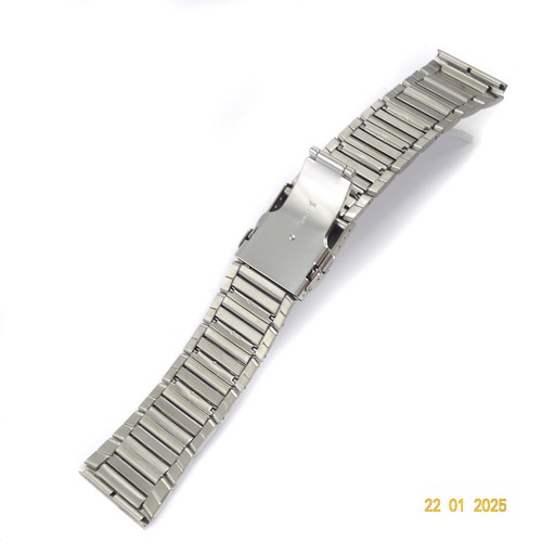 Cinturino Orologio Acciaio Inox 28mm Argento Dritto Mappa Sbalzo - 第 2/2 張圖片