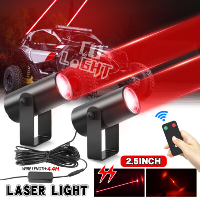  For Polaris RZR XP UTV ATV Whipless Laser Red LED Whip Lights Antenna Remote x2