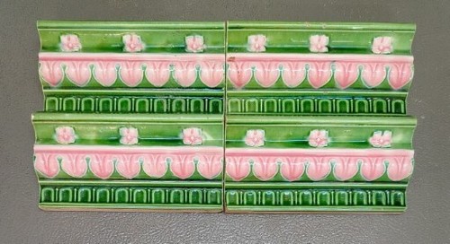 Rare Vintage 4 Piece Tiles H & R Johnson Majolica Art England Tiles. - Picture 3 of 19
