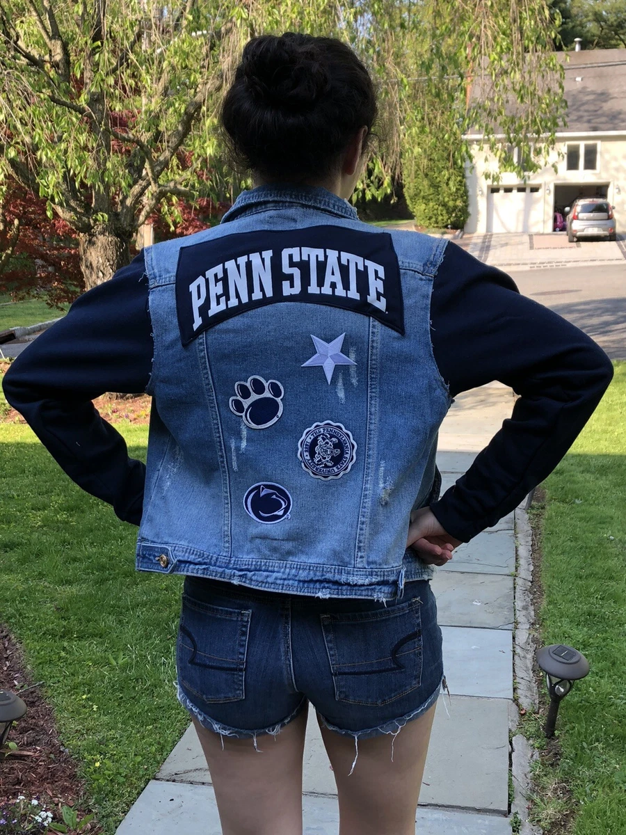 New Hand Crafted Penn State Jean Jacket eBay