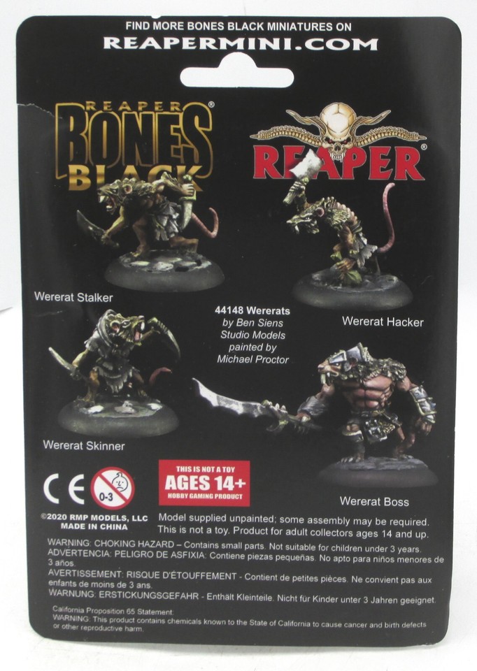 Reaper 44148 Wererats 4 Bones Black Boss Stalker Skinner Hacker reaper-44148-wererats-4-bones-black-boss-stalker-skinner-hacker